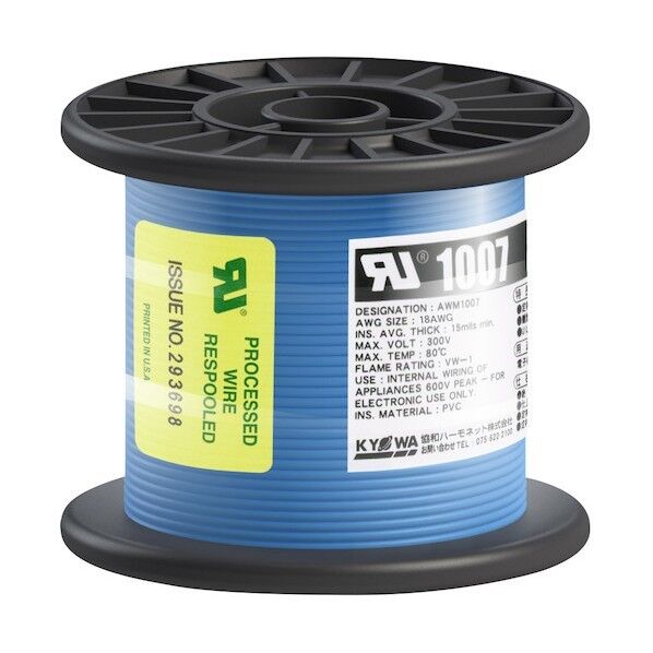 UL耐熱ビニル絶縁電線 UL1007 AWG18 50M