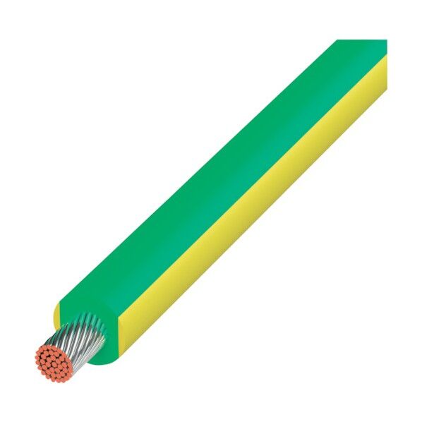  UL耐熱ビニル絶縁電線 UL1015 AWG14 10M 緑/黄 緑/黄ストレート UL1015 AWG14 10M GR/YL