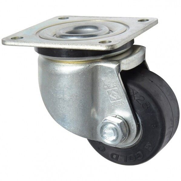 東正車輌 ゴールドキャスター 重荷重 自在キャスター 50φ ゴム車 黒 HJ-50RB 1個