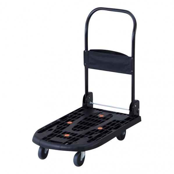 軽量樹脂製運搬車 ブラック 490×780×約1000mm 1-1537-01 1