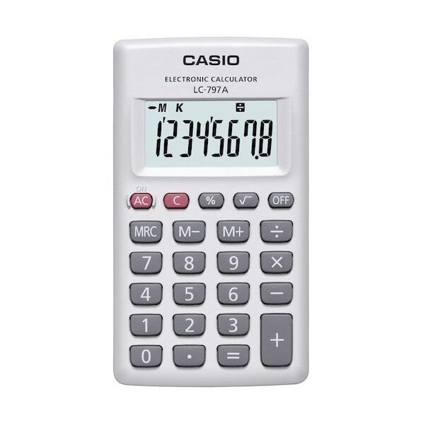 実務電卓カードタイプ 102×57×6.7mm LC-797A-N 1台
