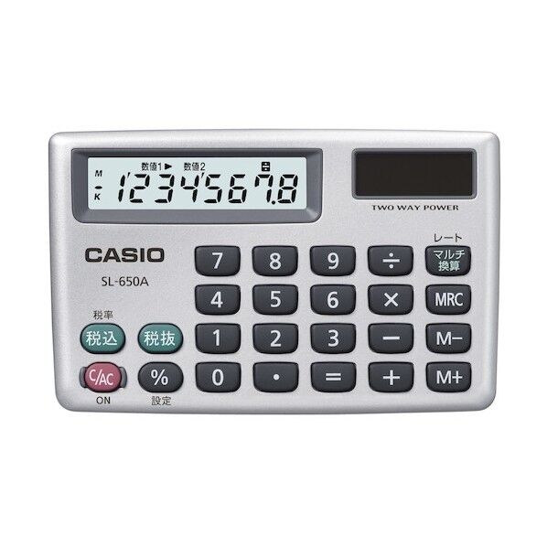 カシオ計算機 パーソナル電卓カードタイプ(8桁) SL-650A-N 1個