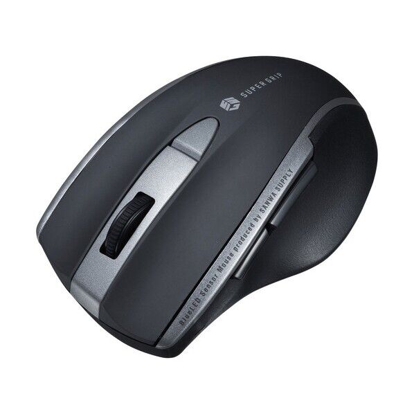  静音BluetoothブルーLEDマウス（5ボタン） ブラック MA-BTBL167BK 1セット