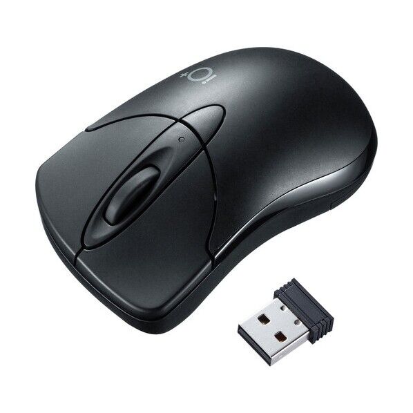 静音ワイヤレスブルーLEDマウス イオプラス(ブラック) MA-IPWBS302BK 1セット