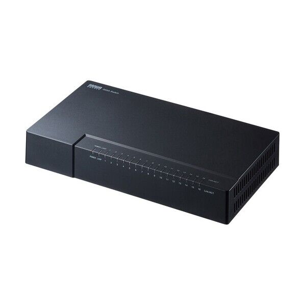 ギガビット対応 スイッチングハブ(16ポート・マグネット付き) LAN-GIGAP1602BK 1セット