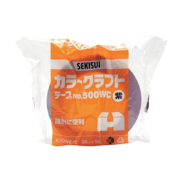 カラークラフトテープ#500WC 38X50 紫 K50WE12 1巻