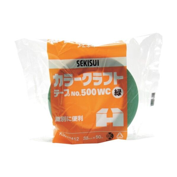 カラークラフトテープ#500WC 38X50 緑 K50WM12 1巻