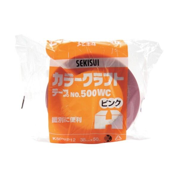 カラークラフトテープ#500WC 38X50 ピンク K50WP12 1巻