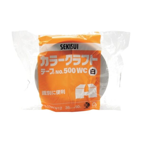 カラークラフトテープ#500WC 38X50 赤 K50WR12 1巻