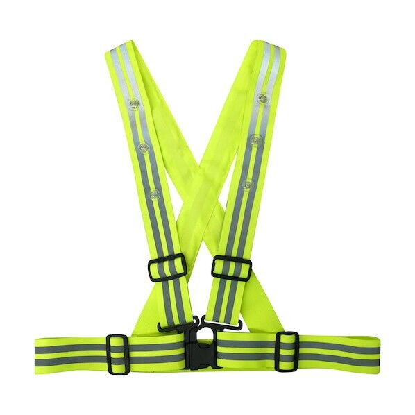  LEDストレッチ安全ベルト(4.8cm幅) No6100 フリー ライム NO6100-LIM-F 1着
