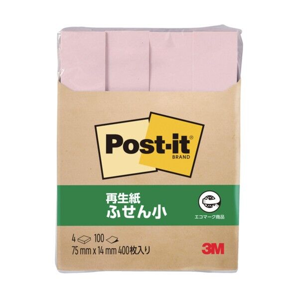ポストイット再生紙ふせんハーフ ピンク 560RP-P 1個