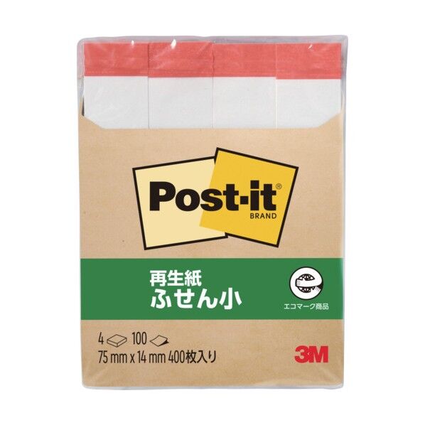 ポストイット再生紙ふせんハーフ 赤線 560RP-WR 1個