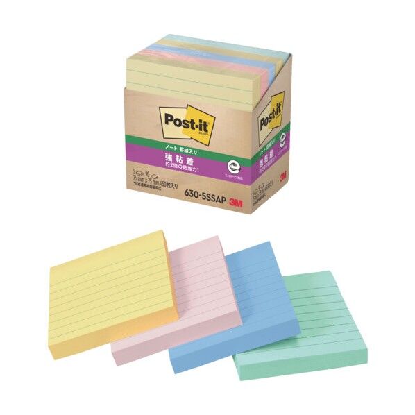 ポストイットR強粘着ノート5個 630-5SSAP 1P.