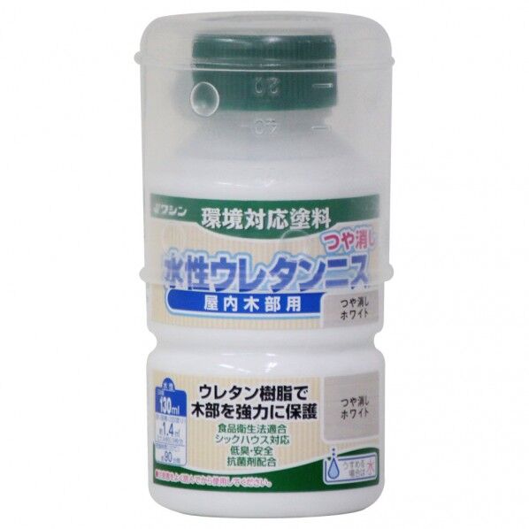 和信ペイント 水性ウレタンニス 130ml つや消しホワイト #800339 1個