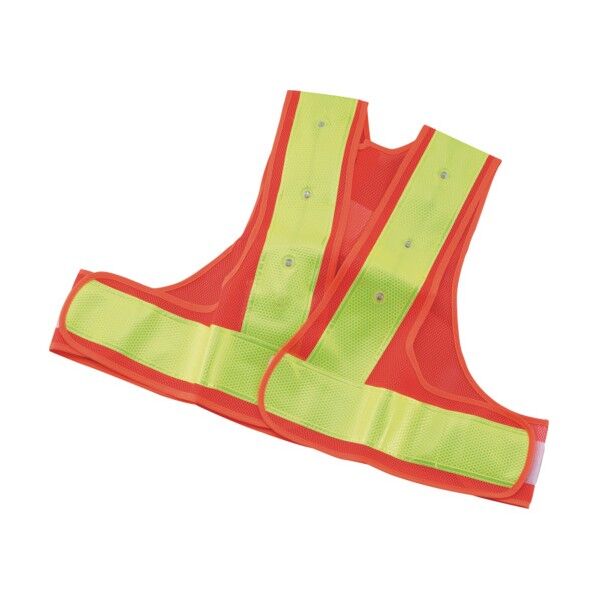 LEDショート反射ベスト ハイカプセル 橙×黄 LEDライト 87430 1本