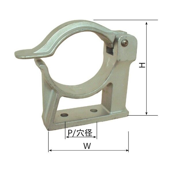 岩崎製作所 アルミ製 吸管ホース用固定金具(吸管キャッチ1本用) 軽量タイプ 75A 19QS75KA 1個