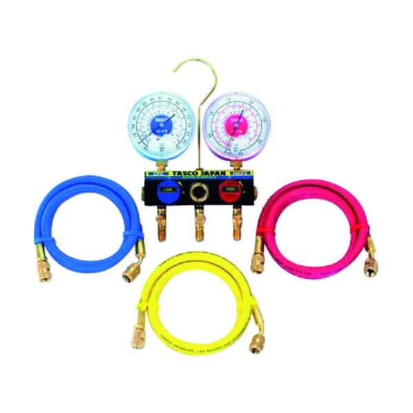 ボールバルブ式ゲージマニホールドキット(R22、R12、R502) TA120W-2 1セット