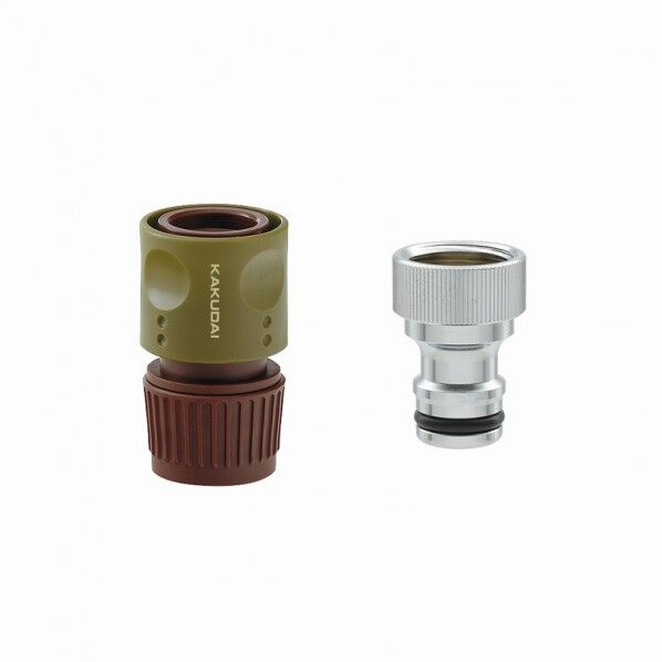 GAONA ガオナ 屋外用ホース接続セット ねじ式 ワンタッチ ホースアダプター 接続 簡単 自動継手 GA-QA093 1個