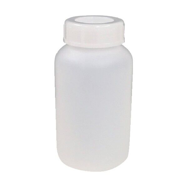 コクゴ PE広口瓶 白 500ml 白(ナチュラル)、白(ナチュラル)(フタ) 101-5840502 1本