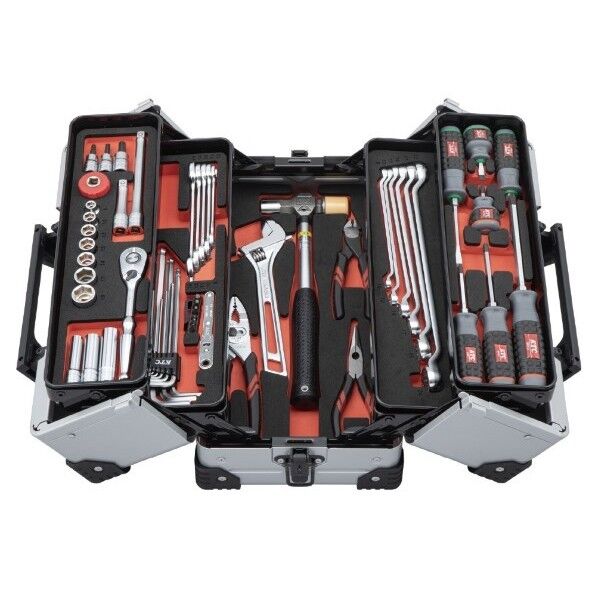 KTC 2025 SKセール 56点組 9.5sq 持ち運び 両開きメタルケース工具セット シルバー