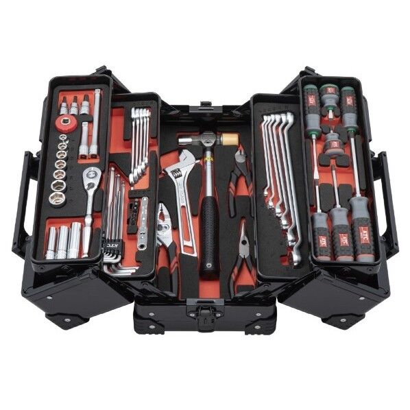 KTC 2025 SKセール 56点組 9.5sq 持ち運び 両開きメタルケース工具セット ブラック