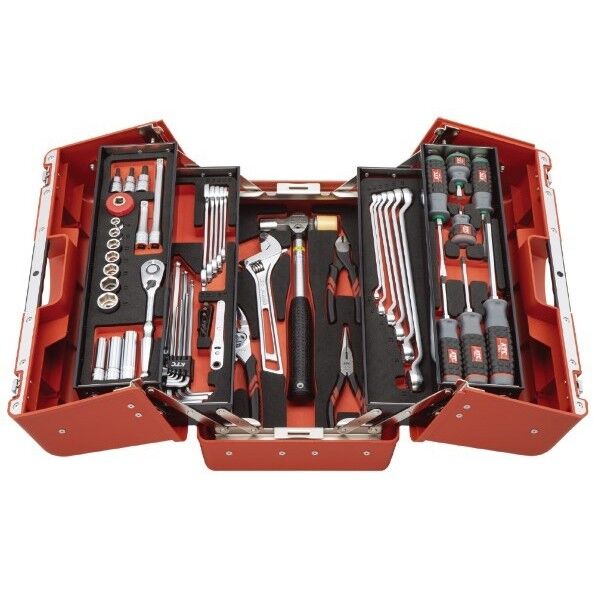 KTC 2025 SKセール 56点組 9.5sq 持ち運び 両開き樹脂ケース工具セット レッド
