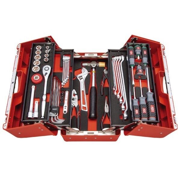 KTC 2025 SKセール 52点組 12.7sq 持ち運び 両開き樹脂ケース工具セット レッド