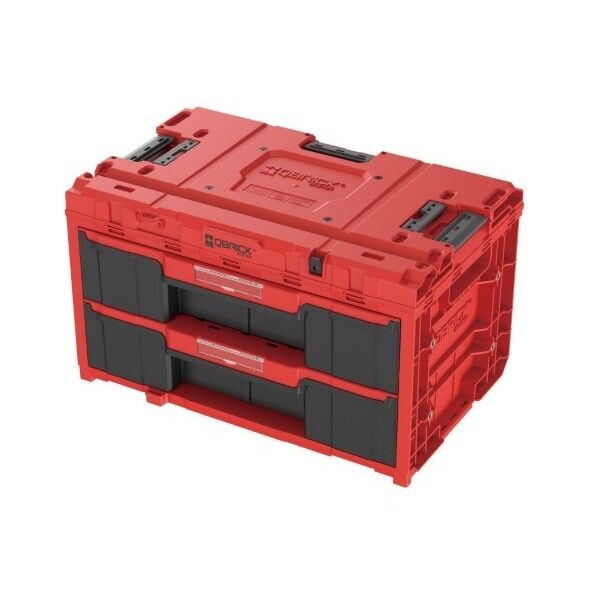 QBRICK キューブリック 超耐久性引き出し式2段ツールボックス レッド 5901238259749 1個