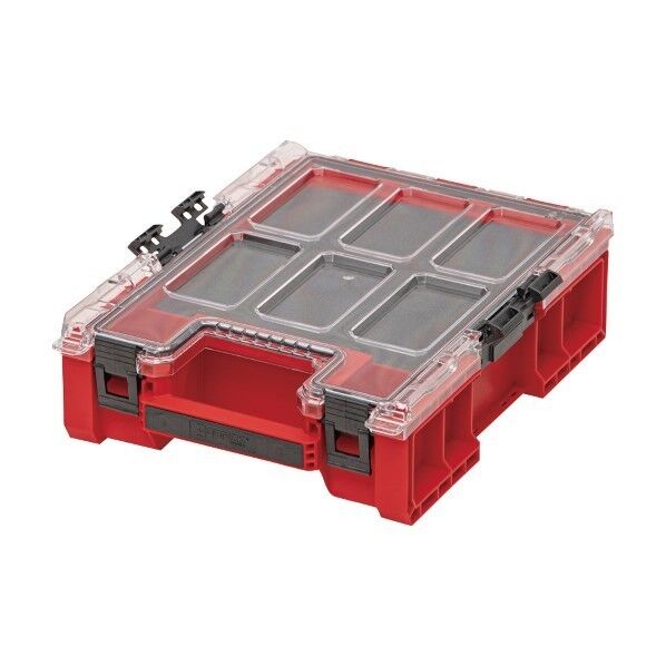 4L 工具収納ケース ツールオーガナイザー 留め具付 レッド
