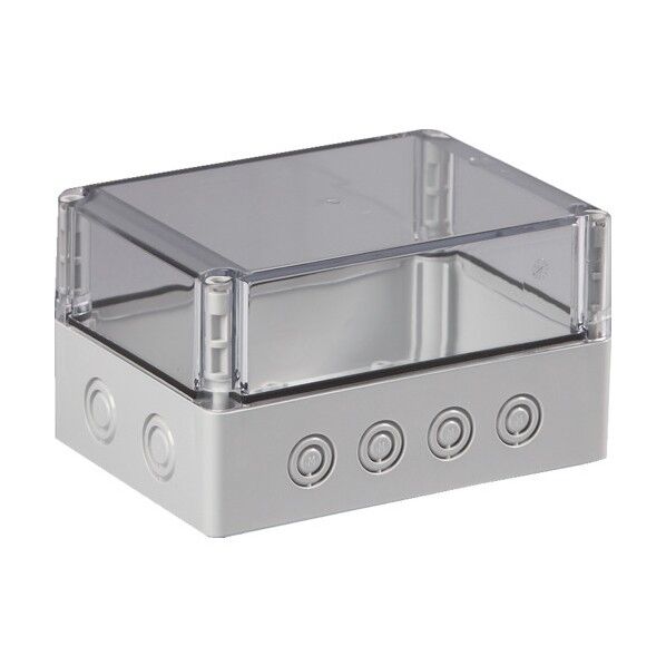 ノックアウト付防水・防塵ボックス 透明/ホワイトグレー 125×175×100 SPCM131810T 1点