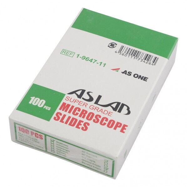 アズラボ スライドガラス(ソーダ) 縁研磨・カラーフロスト 100枚入 10128105P ホワイト 1-9647-11 1