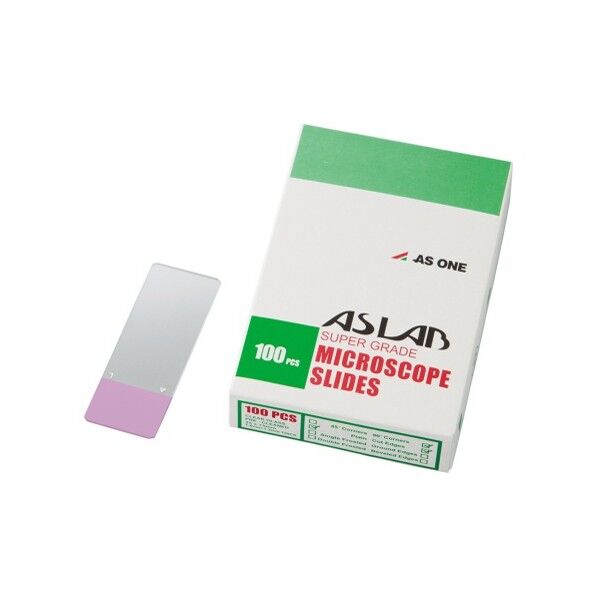 アズラボ スライドガラス(ソーダ) 縁研磨・カラーフロスト 100枚入 10128105P ピンク 1-9647-15 1