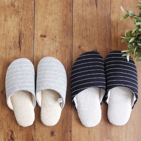 Ag+スリッパ ソフティ2 ボーダーM Mサイズ BK