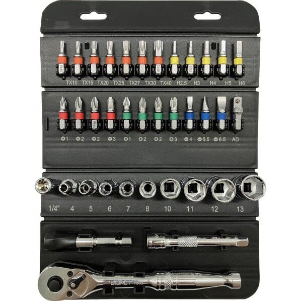 ロールチョイス 1/4SQ ソケット&ビットセット 37点