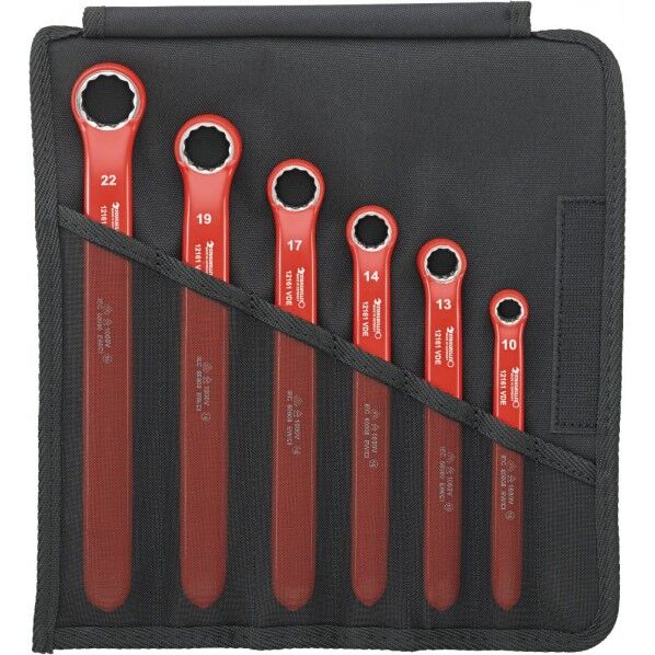 6本組 絶縁片口メガネセット ロールアップポーチ付