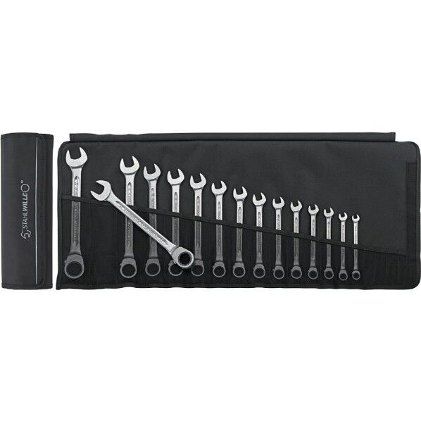15点組 ラチェットコンビネーションレンチセット ロールアップケース付