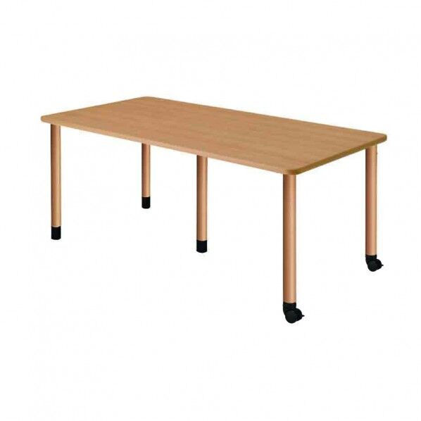 施設向けテーブル(3本固定脚+2本キャスター脚)※継脚付