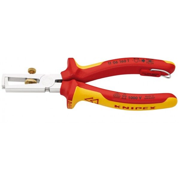 クニペックス 絶縁エンドワイヤーストリッパー 落下防止 全長160mm 1106-160T 1丁...