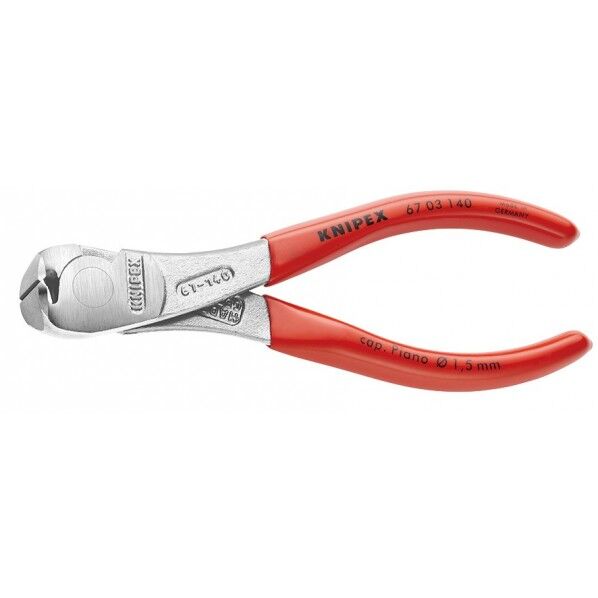 クニペックス ハイレバーエンドニッパー プラスチックコート 全長145mm 6703-140 1丁...