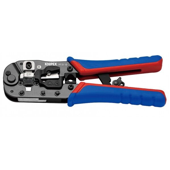 クニペックス ウエスタンプラグ圧着ペンチ (8ピン) 全長190mm パッケージ無 9751-13SB 1丁