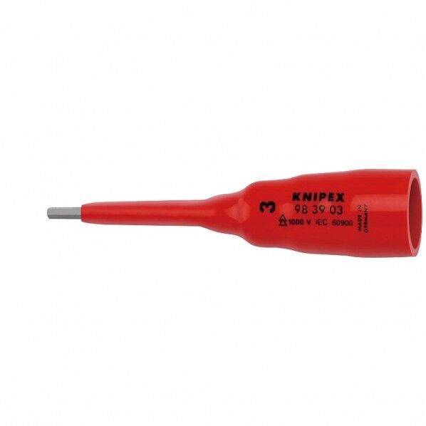 クニペックス 差込角3/8SQ 絶縁ヘキサゴンソケット 1000V 全長67mm 9839-03 1個...