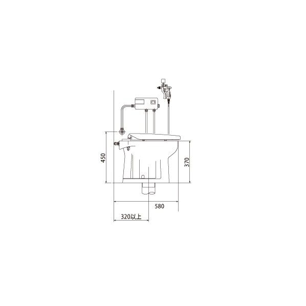 洋風簡易水栓トイレ 電磁バルブ式(普通便座S-7).