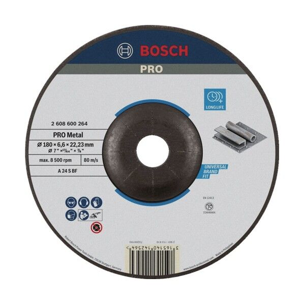 ボッシュ株式会社 (Bosch Corporation) PRO研削砥石 鉄用180mm 180×180×6.6mm 2608600264 1枚