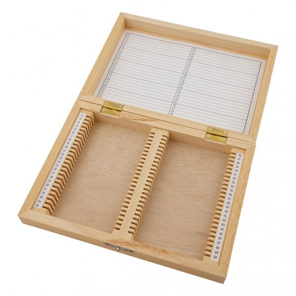 プレパラートボックス(木製)CASE［W-50］50枚用 200×150×38mm 2-165-02 1