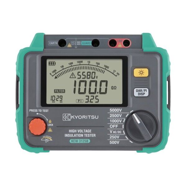 共立電気計器 高圧絶縁抵抗計 177X226X100mm KEW3125B 1点