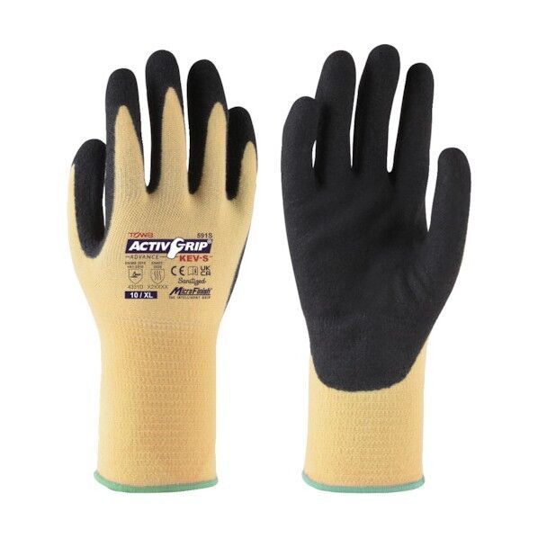  まとめ買い 耐切創手袋 ActivGripAdvance KEV-S 10/ XL 591S-12P-10XL 12双...