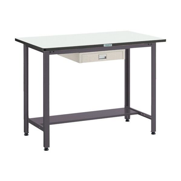 中荷重立作業台(500kg)HAEW型 1500X750XH885 薄型1段引出付 ダークグレー色 HAEWP-1575UDC1 1点...