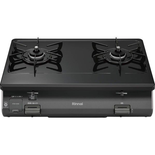ワンピーストップガステーブルコンロ(グリルなし) ブラック RT64-2H6S-L 1点