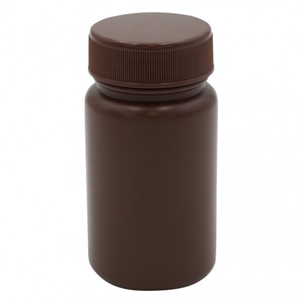 広口丸型遮光瓶 茶 100ml 2-5077-01 1