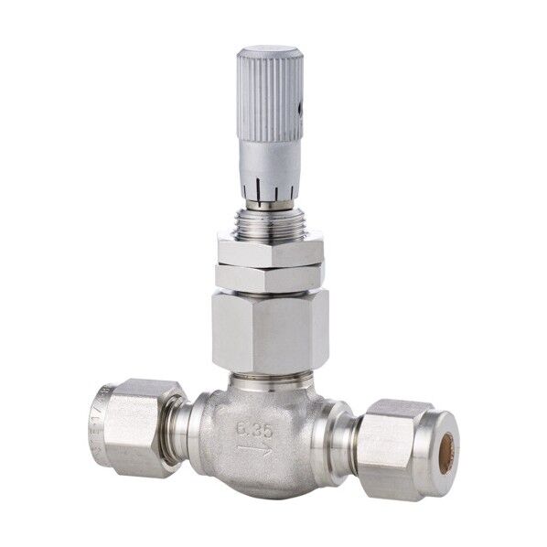 フジキン 超微量調整CV値0.03 SUS鋼製ニードルバルブ 3.92MPa UN-94M-L UN-94M-6.35-L-R-V 1点